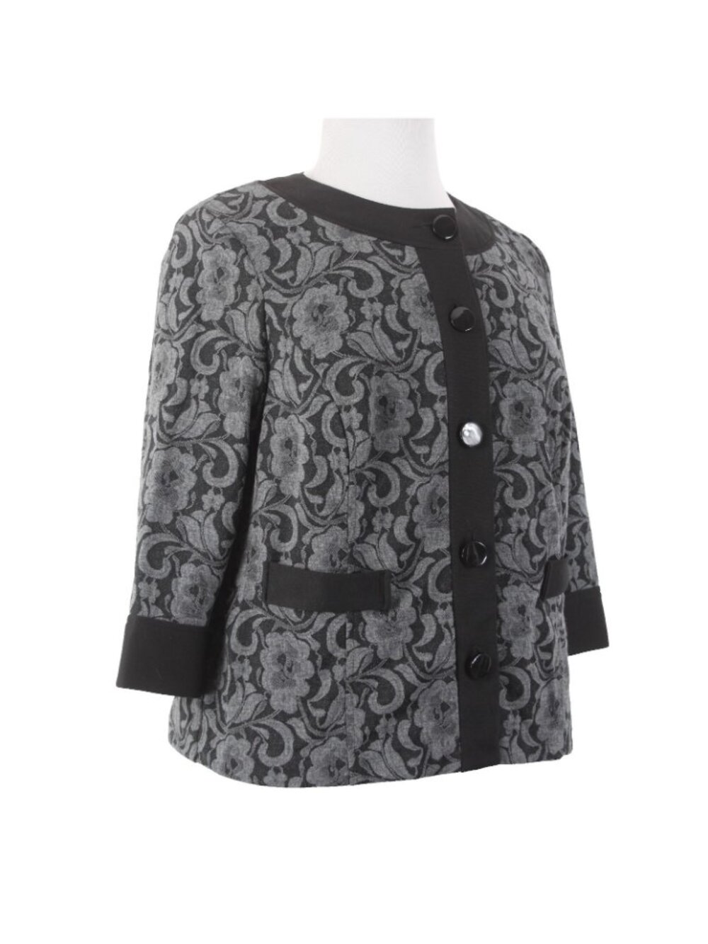 Studio 1940 Cardigan Sweater NEW Sz 18/20W Black Gray Polyester Rayon - Picture 3 of 8